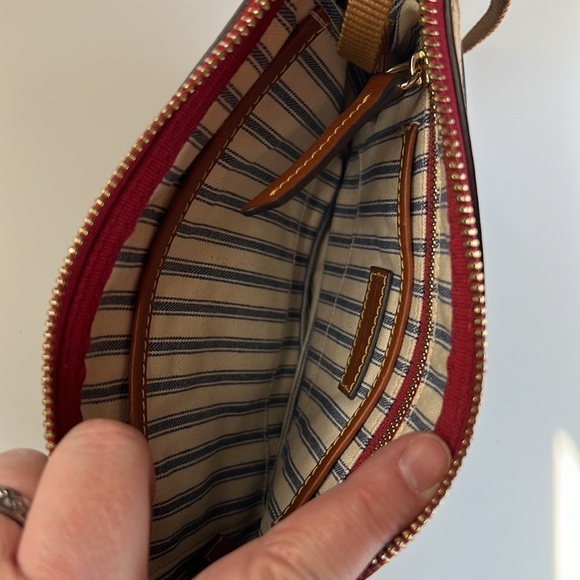 DOONEY & BOURKE Navy Crossbody Tan Leather Trim Adjustable Strap - Picture 9 of 15